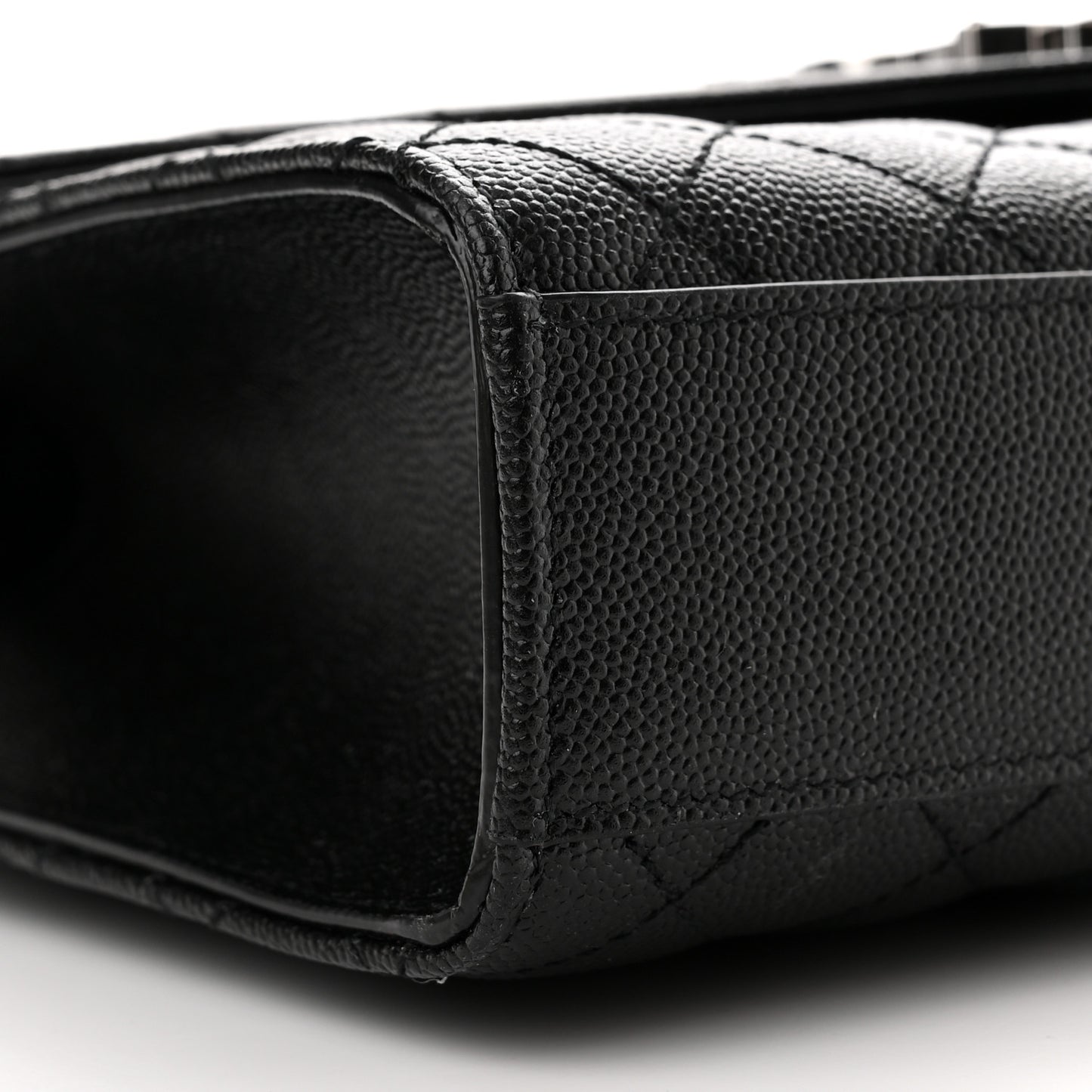 Grain De Poudre Textured Mixed Matelasse Triquilt Medium Monogram Satchel Black