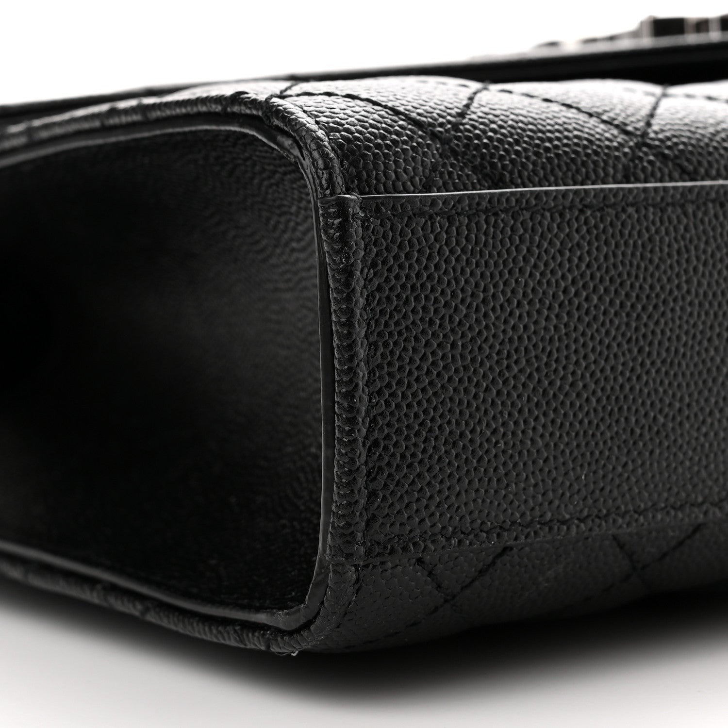 Saint Laurent Grain De Poudre Textured Mixed Matelasse Triquilt Medium Monogram Satchel Black 8 of 9