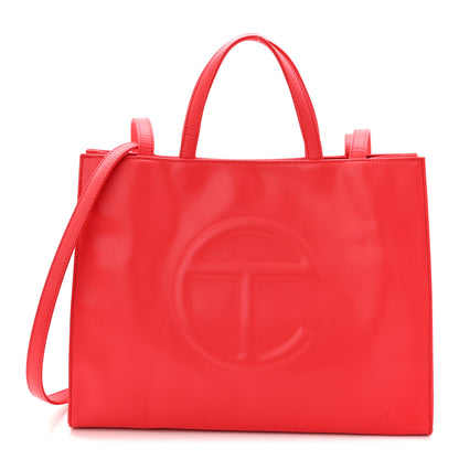 Telfar Vegan Leather Medium Shopping Bag Red 1 of 10