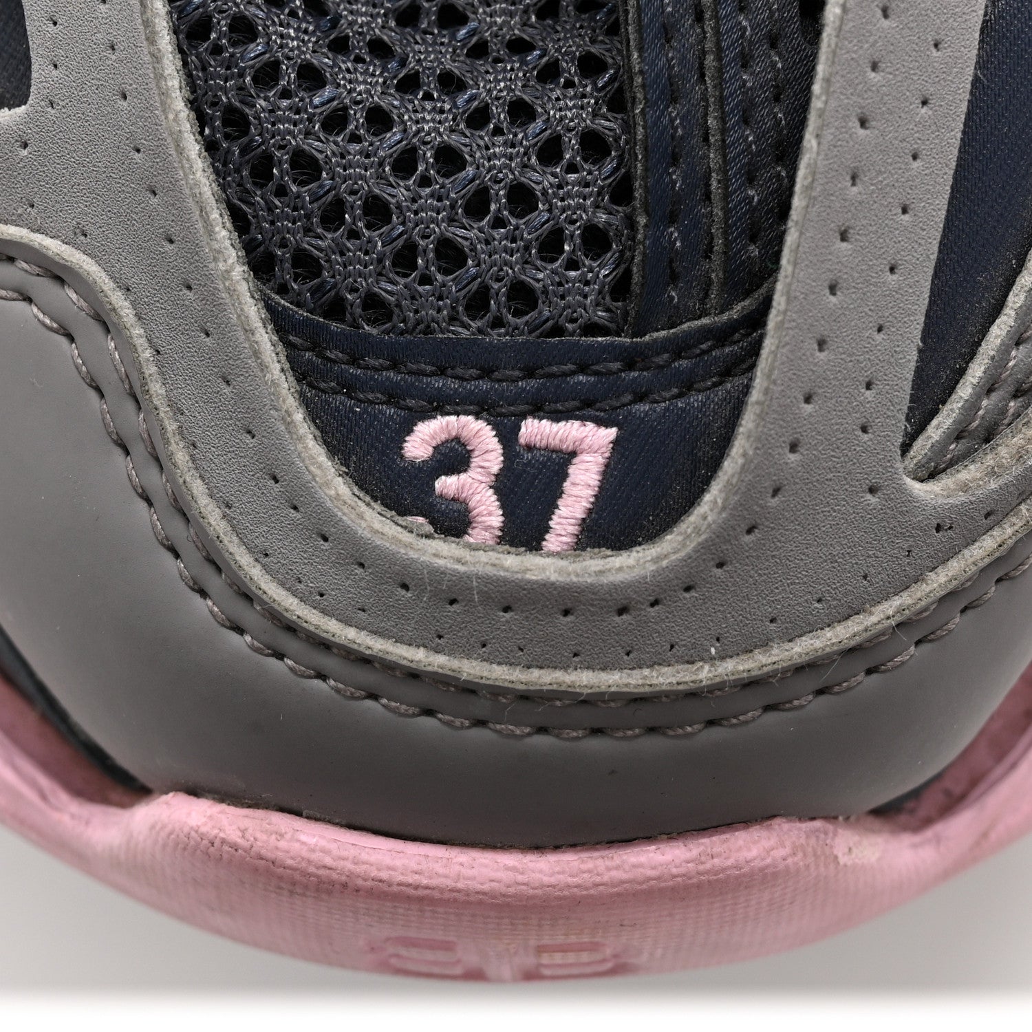Balenciaga Mesh Rubber Tri-Color Womens Track Sneakers 37 Dark Grey Pink Grey 8 of 10