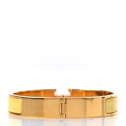 Hermes Enamel Narrow Clic Clac H Bracelet GM Jaune D'Or 3 of 7