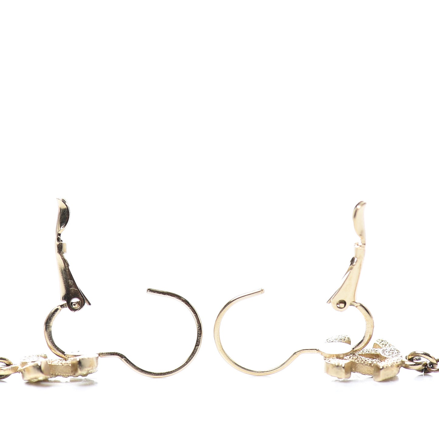 Resin Crystal CC Drop Earrings Gold