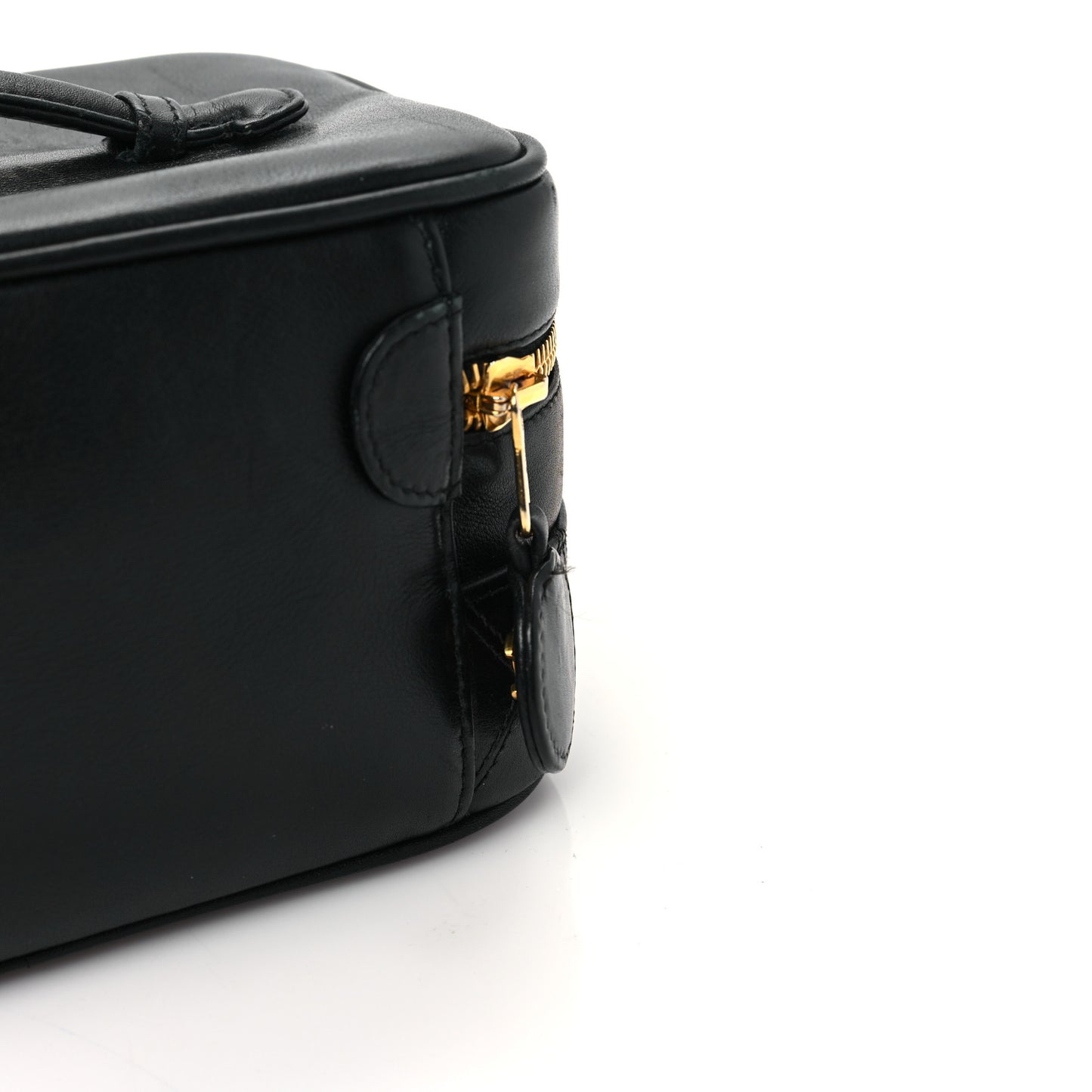 Lambskin Vanity Cosmetic Case Black