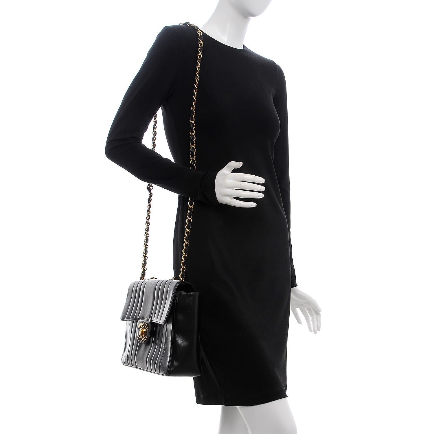 Chanel Lambskin Vertical Quilt Jumbo Single Flap Black 2 of 9
