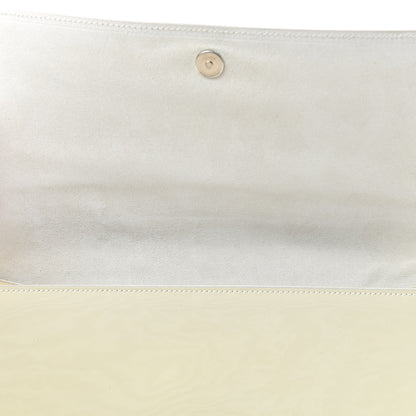 Saint Laurent Patent Calfskin Ombre Monogram Large Belle De Jour Clutch Ivory Black 8 of 10