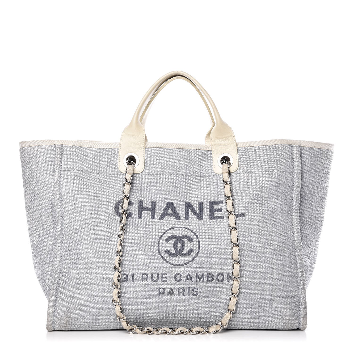 Chanel Canvas Large Deauville Tote Denim Blue 1 of 14