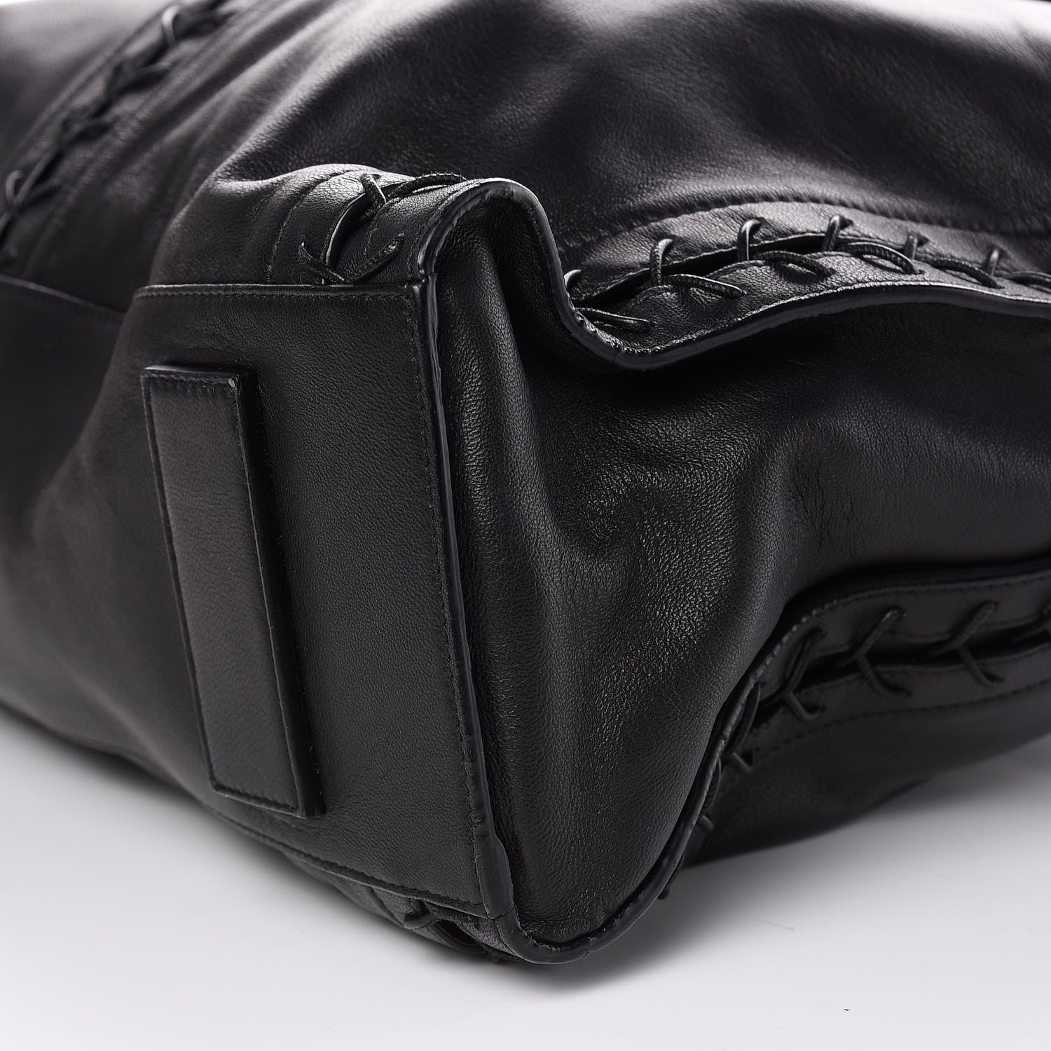 Alexander McQueen Lambskin Lace Up De Manta Tote Black 9 of 11