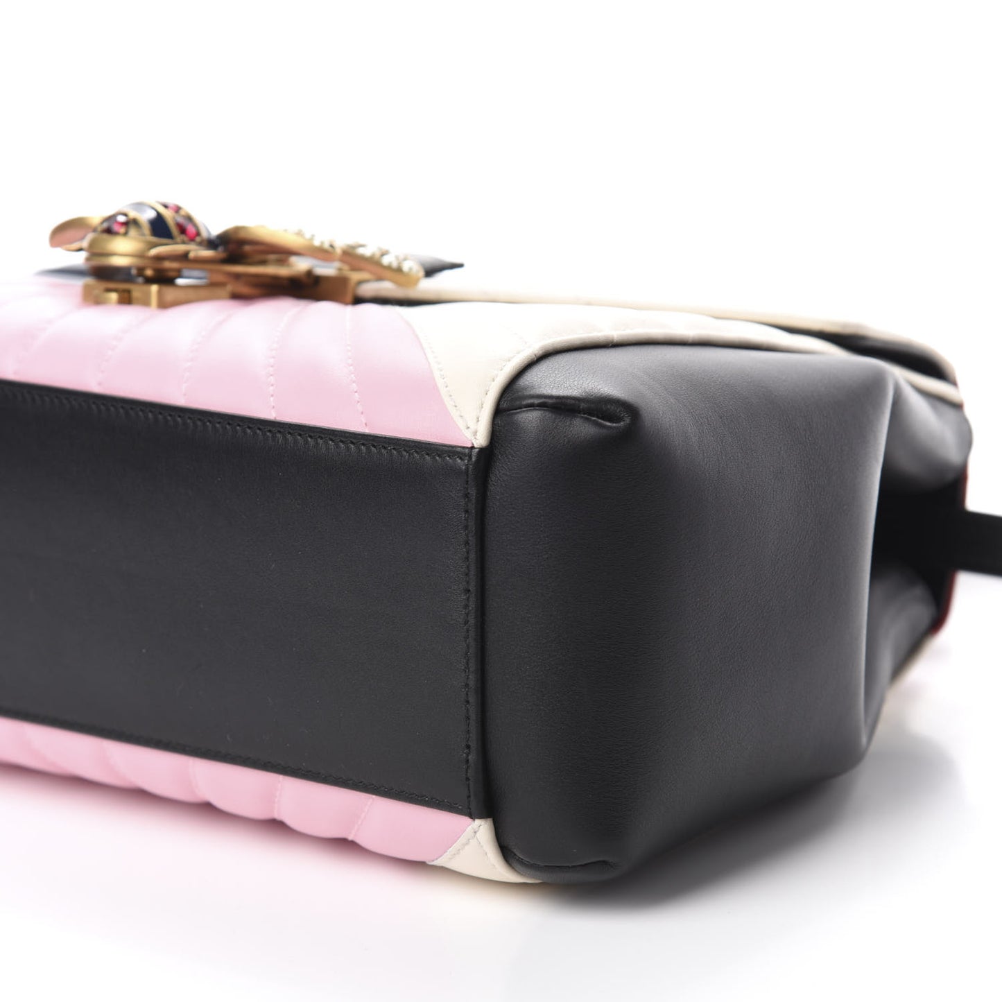 Calfskin Bamboo Trapuntata Queen Margaret Top Handle Bag Blue Agata Hibiscus Red Mystic White Sugar Pink