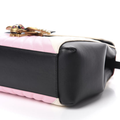Gucci Calfskin Bamboo Trapuntata Queen Margaret Top Handle Bag Blue Agata Hibiscus Red Mystic White Sugar Pink 6 of 10