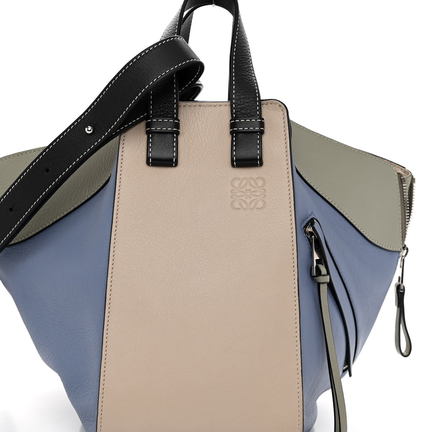 Loewe Grained Calfskin Small Hammock Shoulder Bag Blue Beige Multicolor 7 of 9