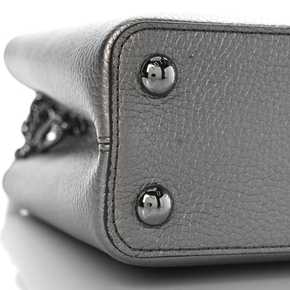Louis Vuitton Metallic Calfskin Capucines BB Etain 8 of 9