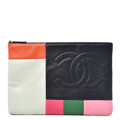 Chanel Lambskin Colorblock Cosmetic Case Multicolor 1 of 10