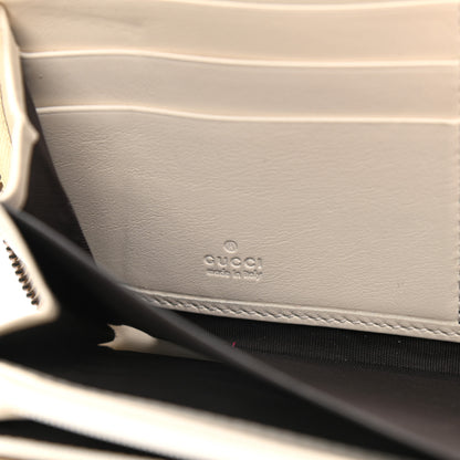 Gucci Calfskin Matelasse GG Marmont Zip Around Wallet White 6 of 12