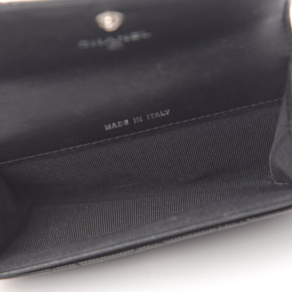 Chanel Striated Patent Quilted Card Holder Grey 5 of 8