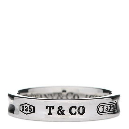 Tiffany Sterling Silver Narrow 1837 Band Ring 53 6.25 1 of 6