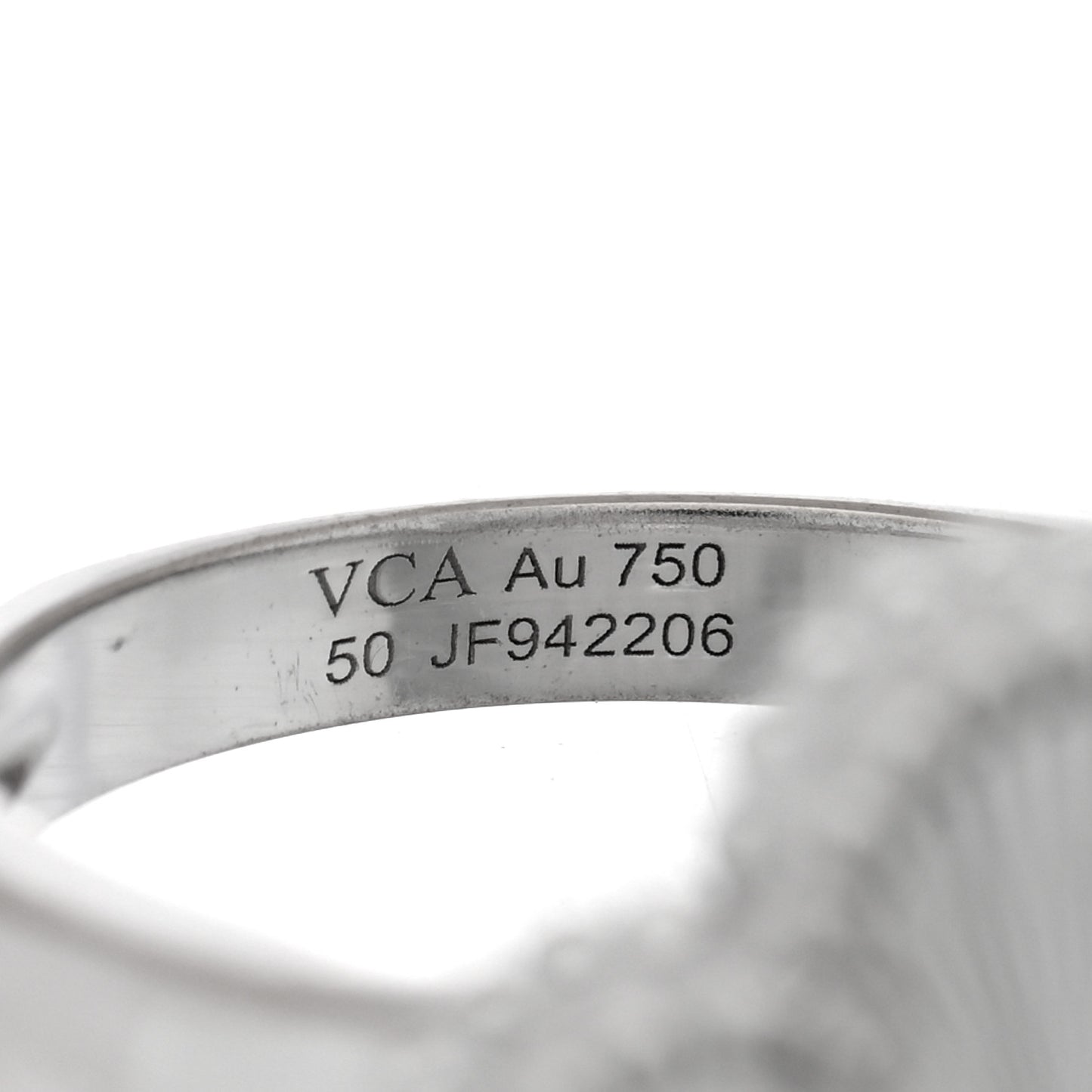 18K White Gold Guilloche Vintage Alhambra Ring 50 5.25