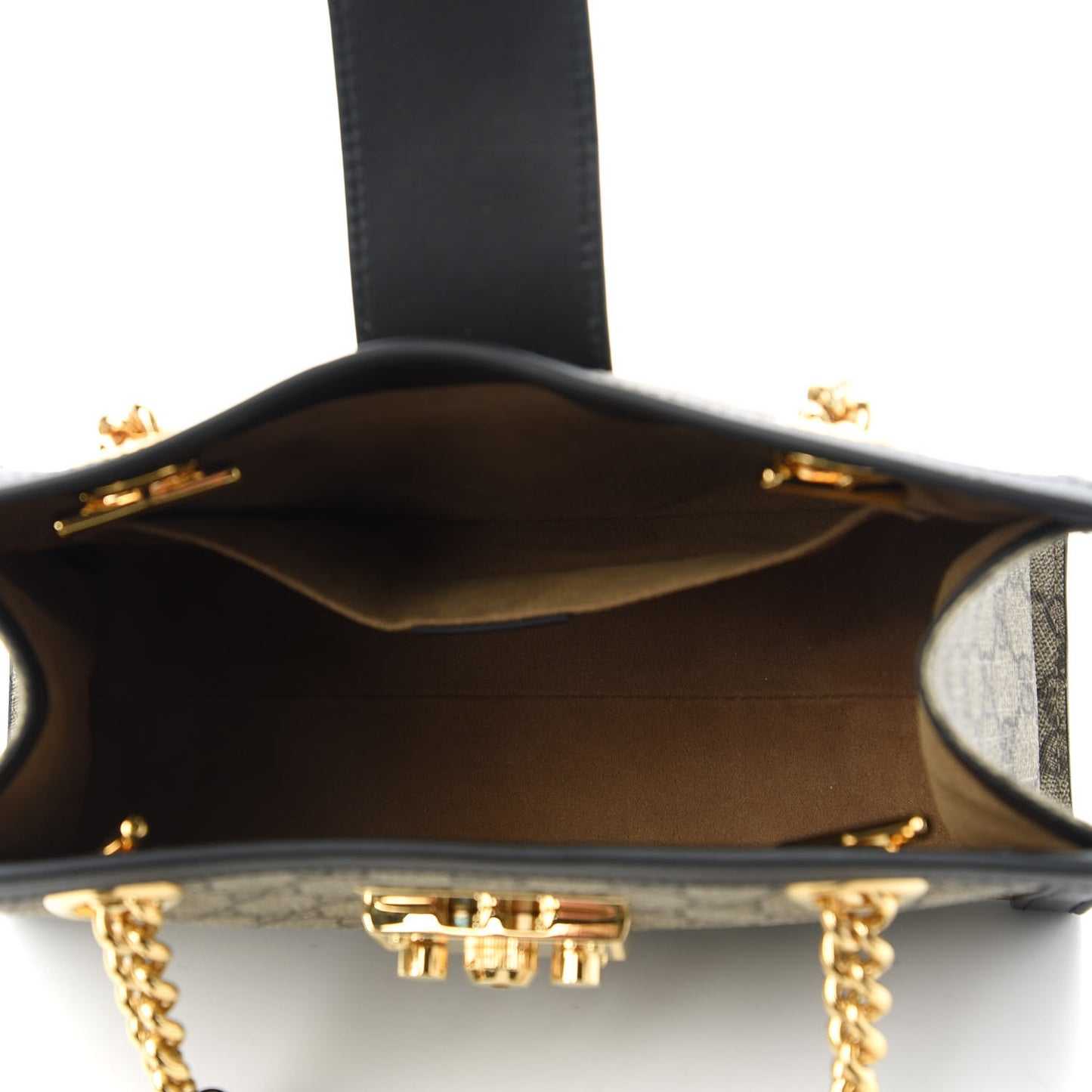 GG Supreme Monogram Small Padlock Tote Black