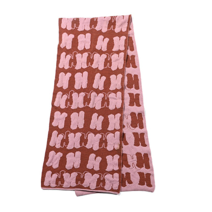 Hermes Cashmere Knit Logo Scarf 2 of 8