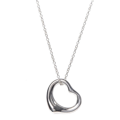 Tiffany Sterling Silver 14mm Elsa Peretti Open Heart Pendant Necklace 4 of 6