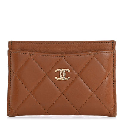 Chanel Lambskin Quilted Card Holder Brown 1 of 9