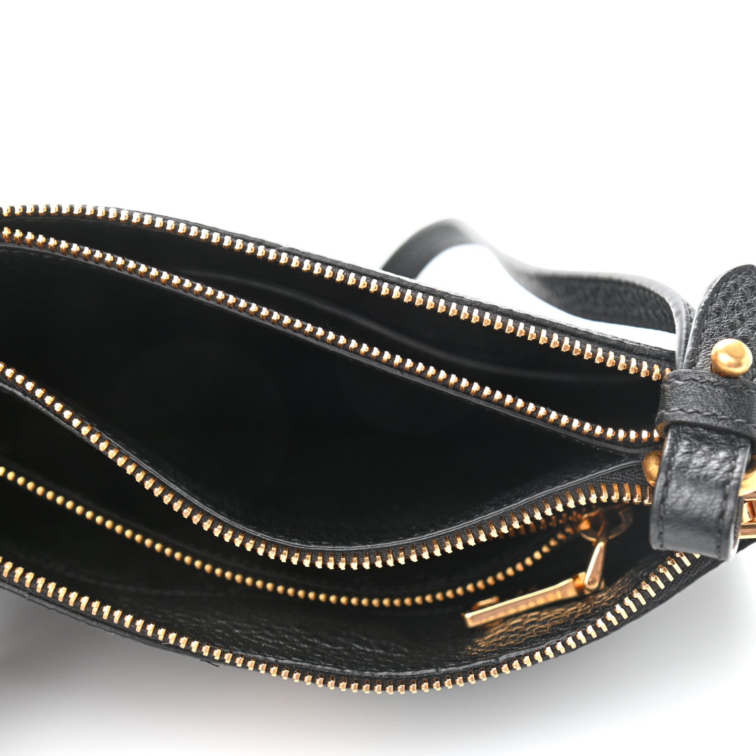 Prada Vitello Daino Double Zip Crossbody Bag Black 5 of 15