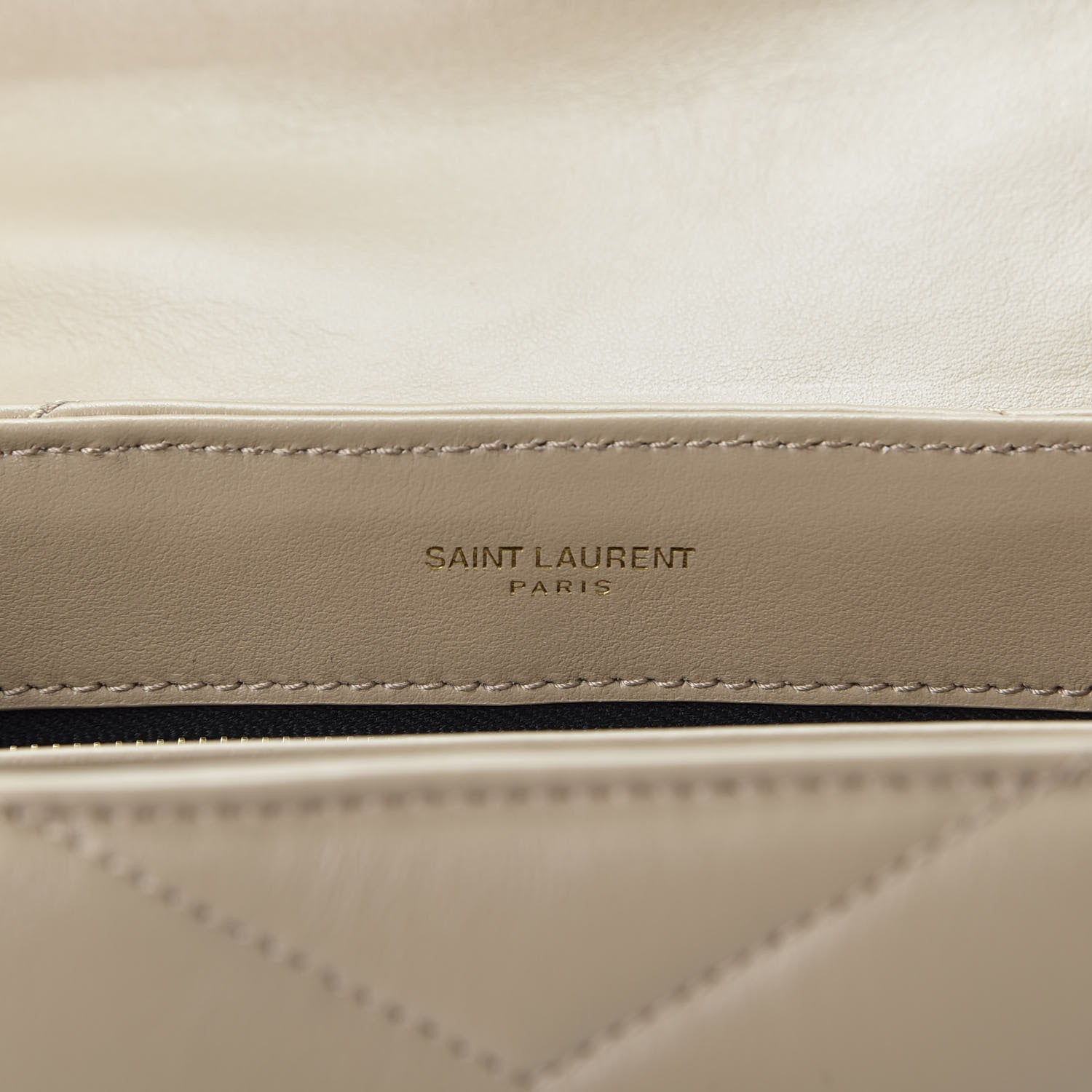Saint Laurent Calfskin Y Quilted Monogram Toy Loulou Crossbody Bag Dark Beige 7 of 11