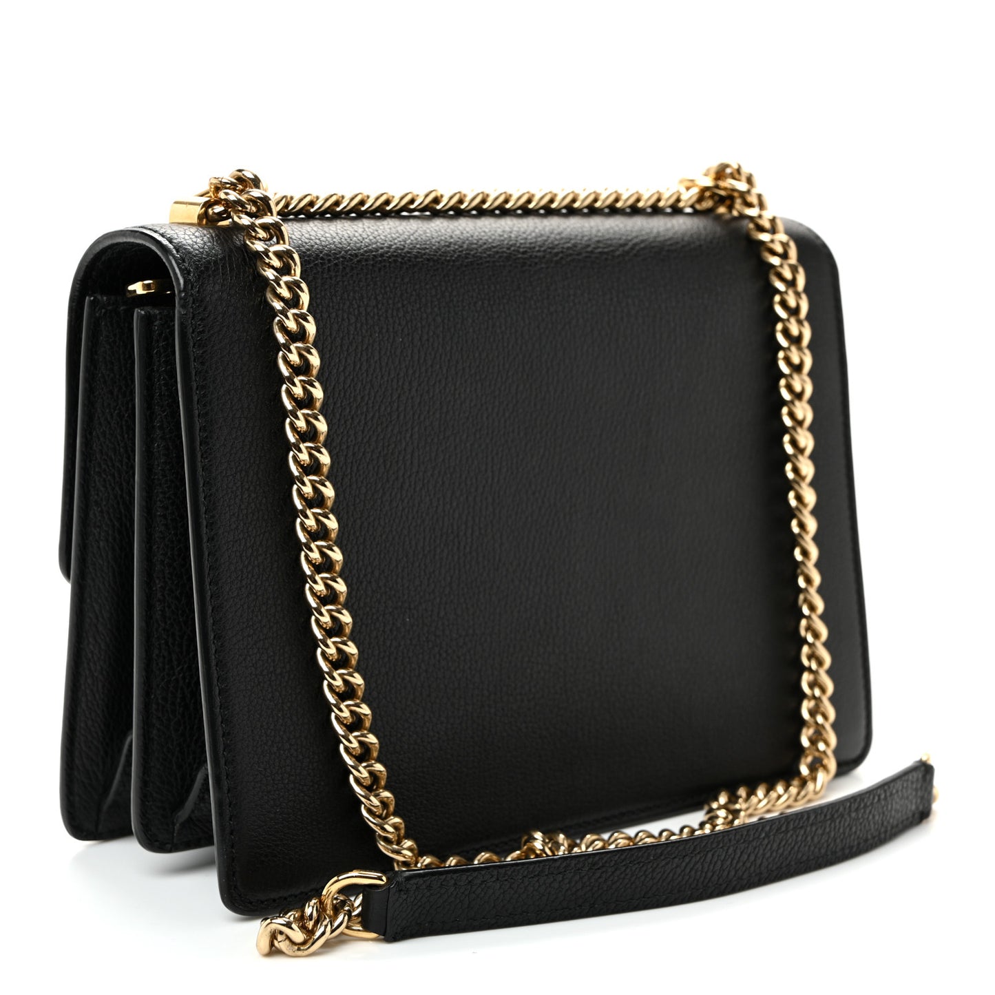 Grained Calfskin Rosalia Shoulder Bag Black