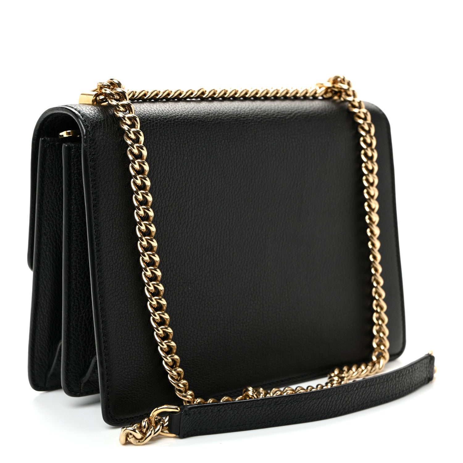 Dolce & Gabbana Grained Calfskin Rosalia Shoulder Bag Black 3 of 9