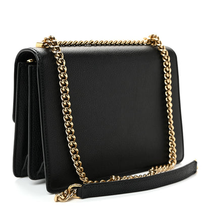 Dolce & Gabbana Grained Calfskin Rosalia Shoulder Bag Black 3 of 9