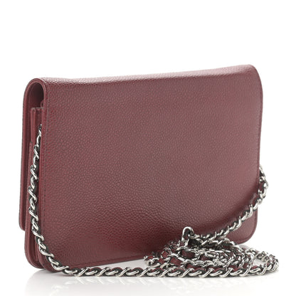 Chanel Caviar Timeless CC Wallet On Chain WOC Dark Pink 3 of 14