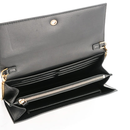 Alexander McQueen Metallic Lambskin Skull Wallet on Chain Antique Gold 5 of 6
