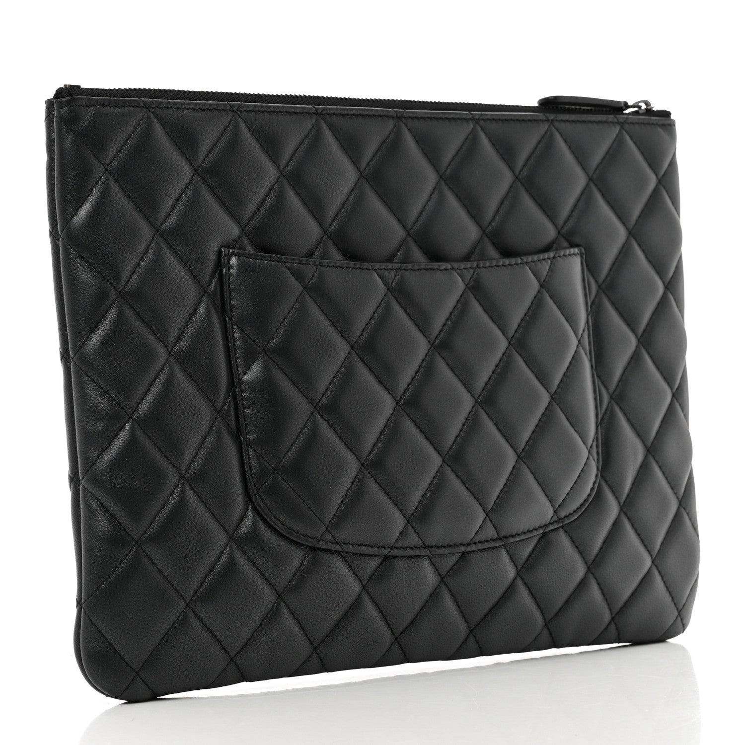 Chanel Pearly Lambskin Quilted Medium Cosmetic Case So Black 3 of 8