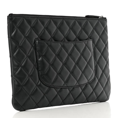 Chanel Pearly Lambskin Quilted Medium Cosmetic Case So Black 3 of 8