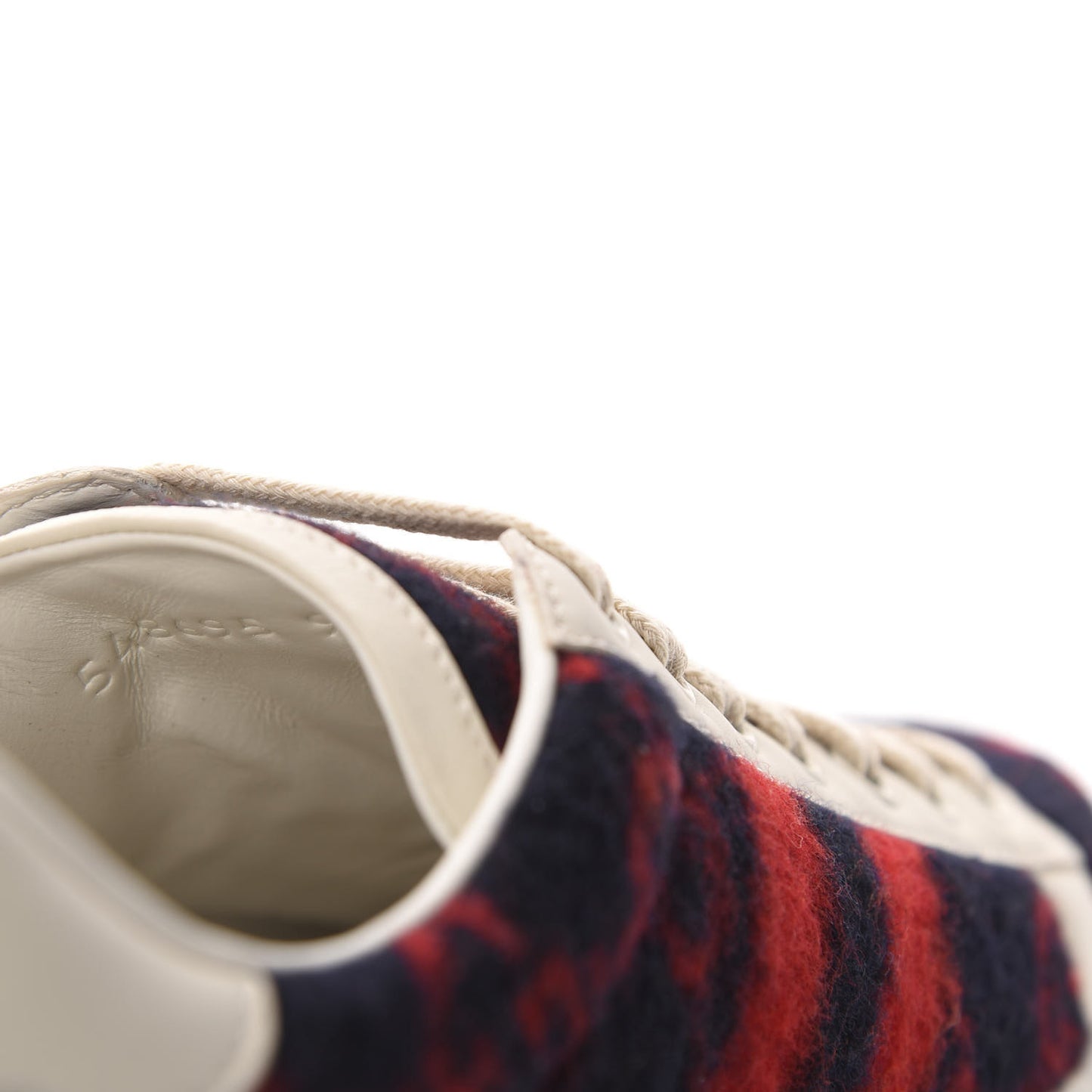 Covered Wool Big GG Monogram Mens Sneakers 9.5 Blue Red Mystic White