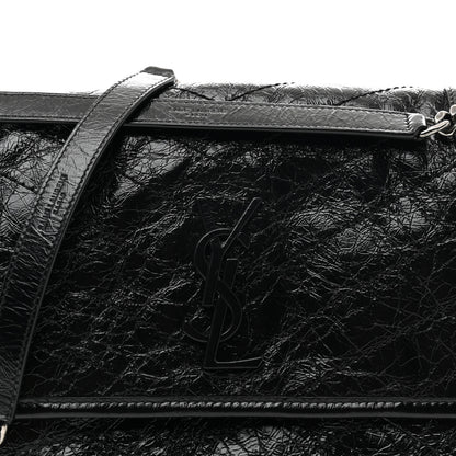 Saint Laurent Crinkled Calfskin Matelasse Monogram Medium Niki Chain Satchel Black 8 of 10