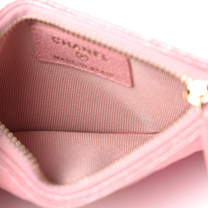 Chanel Iridescent Caviar Quilted Flap Zip Card Holder Pink 5 of 8