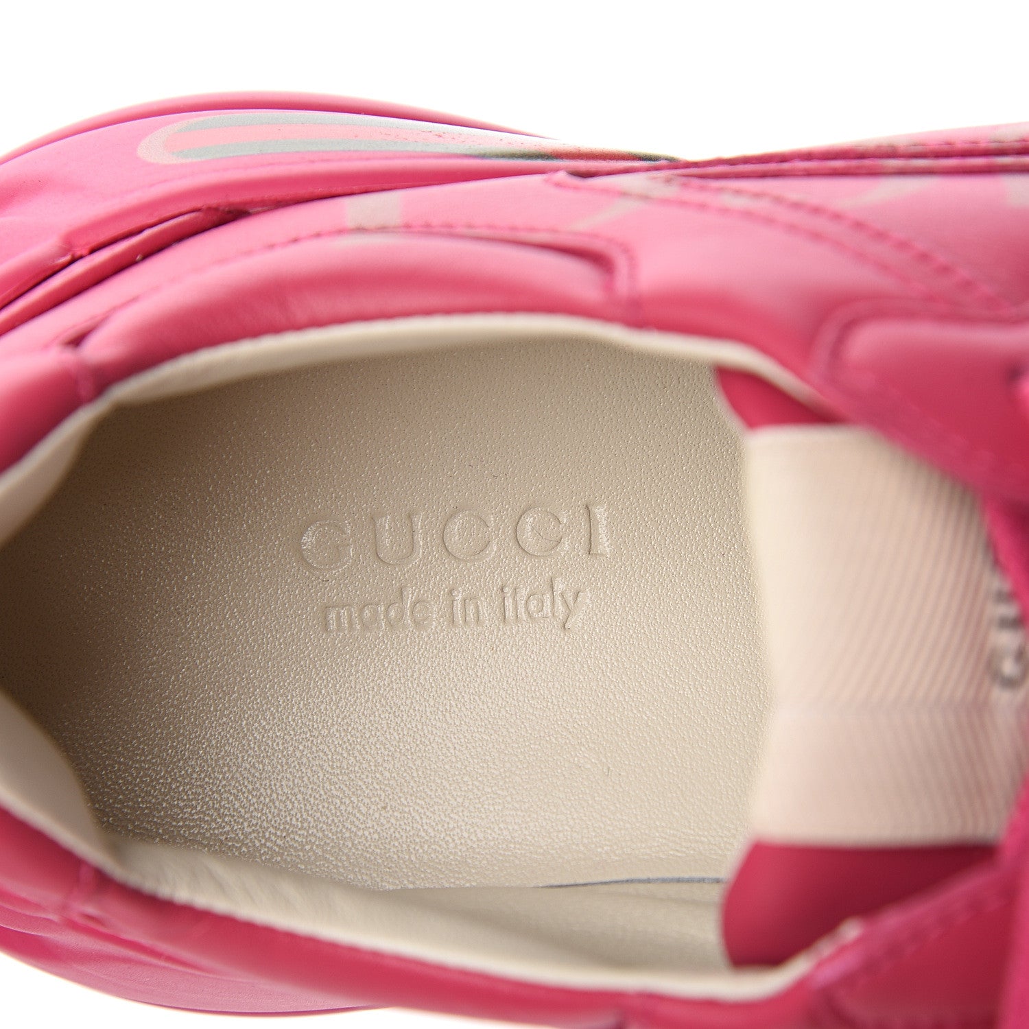 Gucci Calfskin Logo Womens Rhyton Sneakers 36 Box Pink 8 of 10