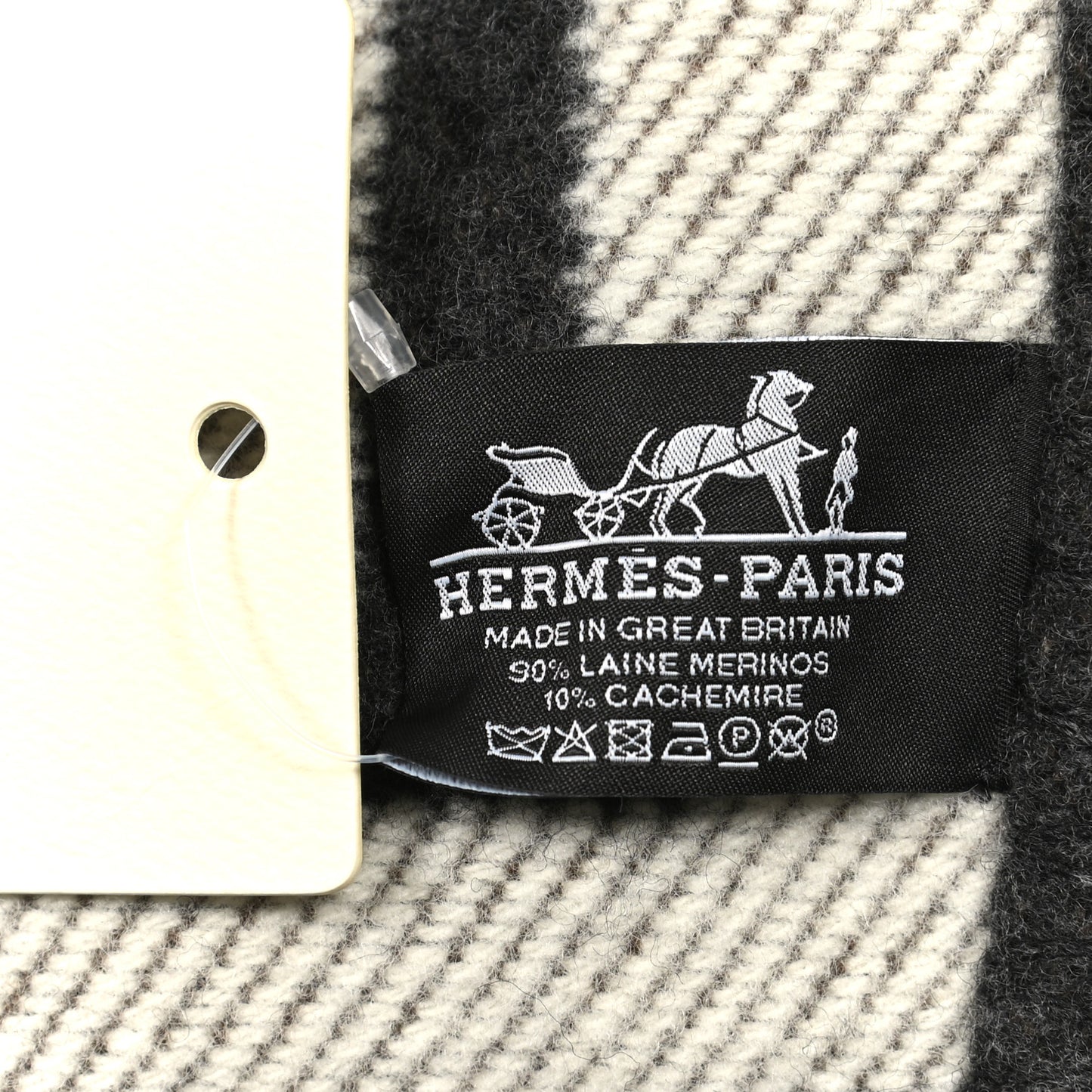 Wool Cashmere Avalon Blanket Ecru Gris Fonce