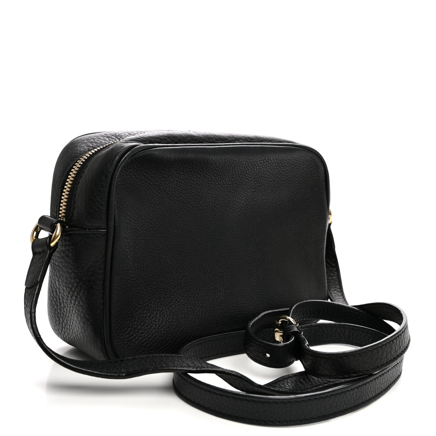 Pebbled Calfskin Small Soho Disco Bag Black