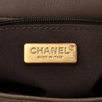 Chanel Calfskin Chevron Quilted Mini Rock The Corner Flap Brown 6 of 11