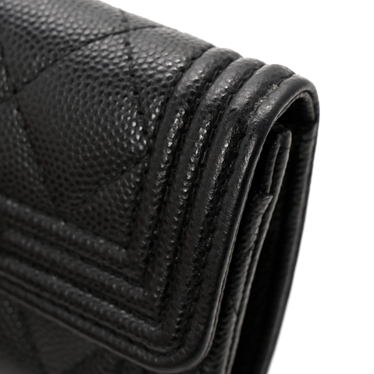 Chanel Caviar Quilted Boy Flap Card Holder Black 9 of 10