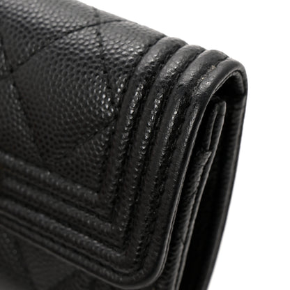 Chanel Caviar Quilted Boy Flap Card Holder Black 9 of 10