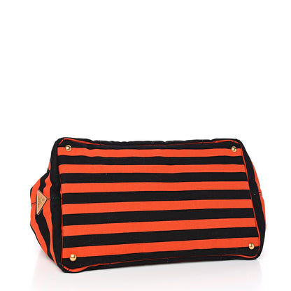 Prada Canapa Striped Tote Arancio 3 of 9