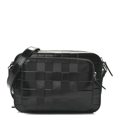 Burberry Patent Check Paddy Messenger Dark Charcoal Blue 1 of 10