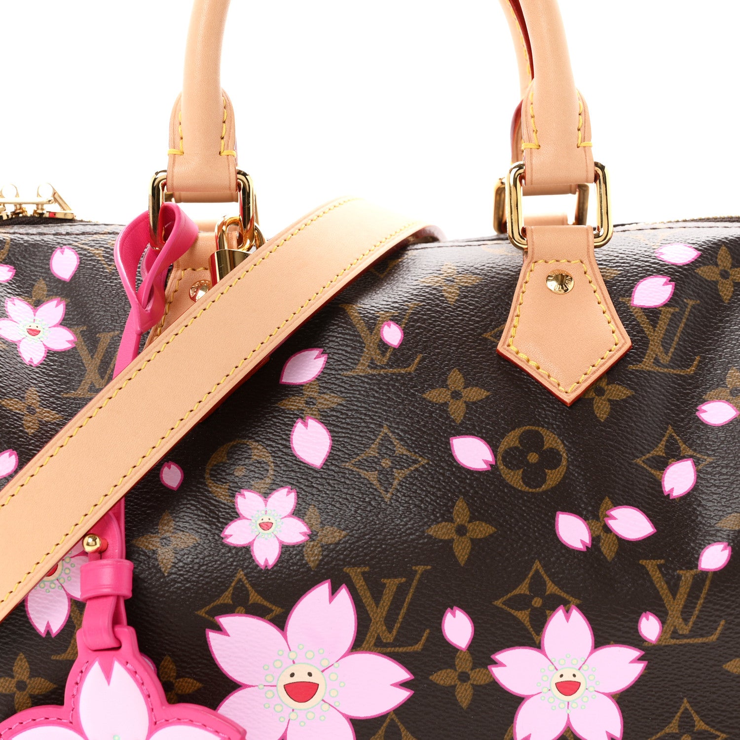 Louis Vuitton LV X TM Monogram Cherry Blossom Speedy Bandouliere 25 Sakura Brown 7 of 9