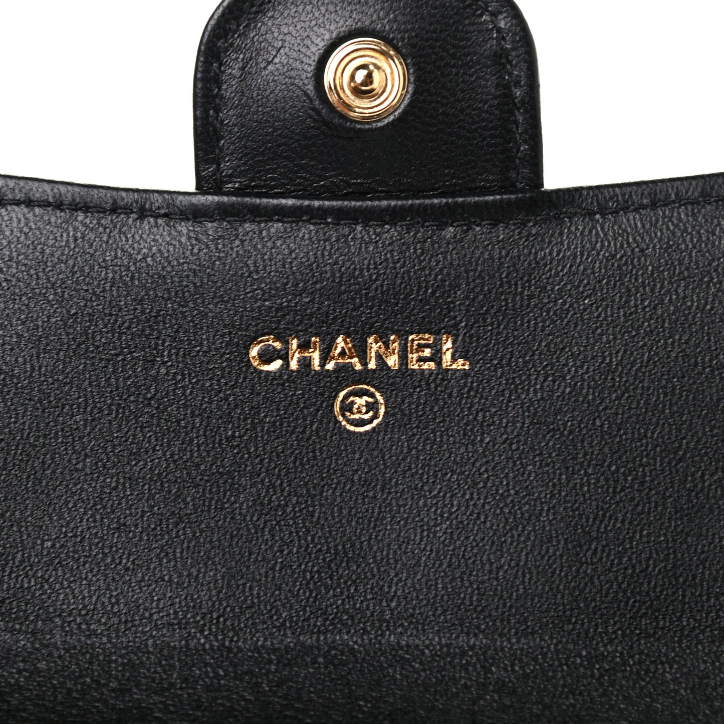 Lambskin Quilted Large Gusset Flap Wallet Black