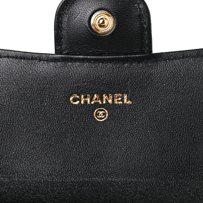 Chanel Lambskin Quilted Large Gusset Flap Wallet Black 5 of 8