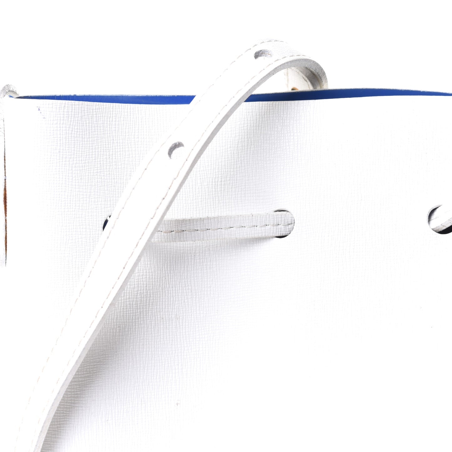 Saffiano Mini Bucket Bag White Royal