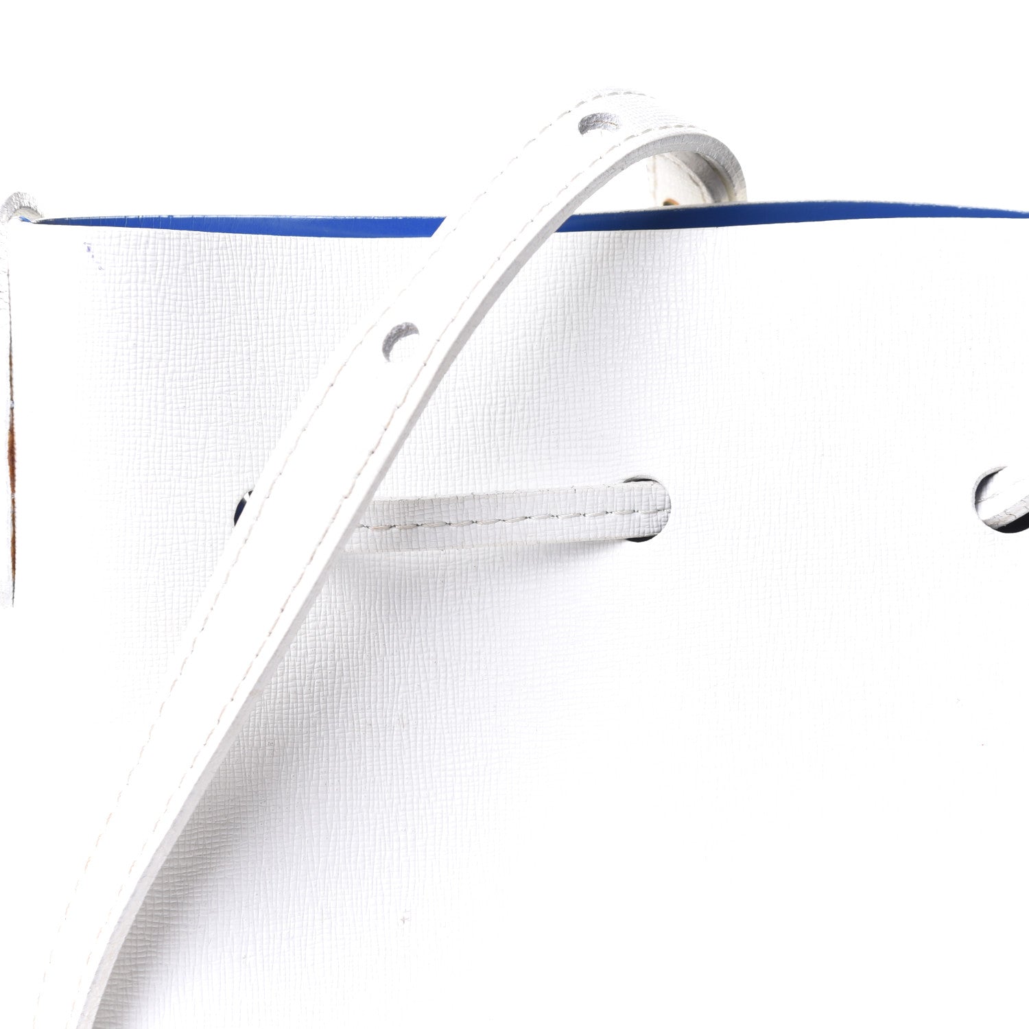 Mansur Gavriel Saffiano Mini Bucket Bag White Royal 6 of 10