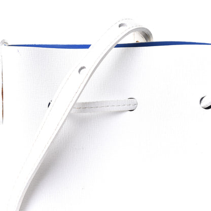 Mansur Gavriel Saffiano Mini Bucket Bag White Royal 6 of 10